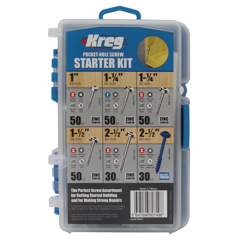 Kreg Pocket-Hole Screw Starter Kit (260-Pack) | The Home Depot