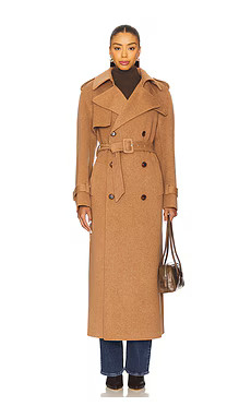SIMKHAI Rumi Belted Long Coat in Camel from Revolve.com | Revolve Clothing (Global)