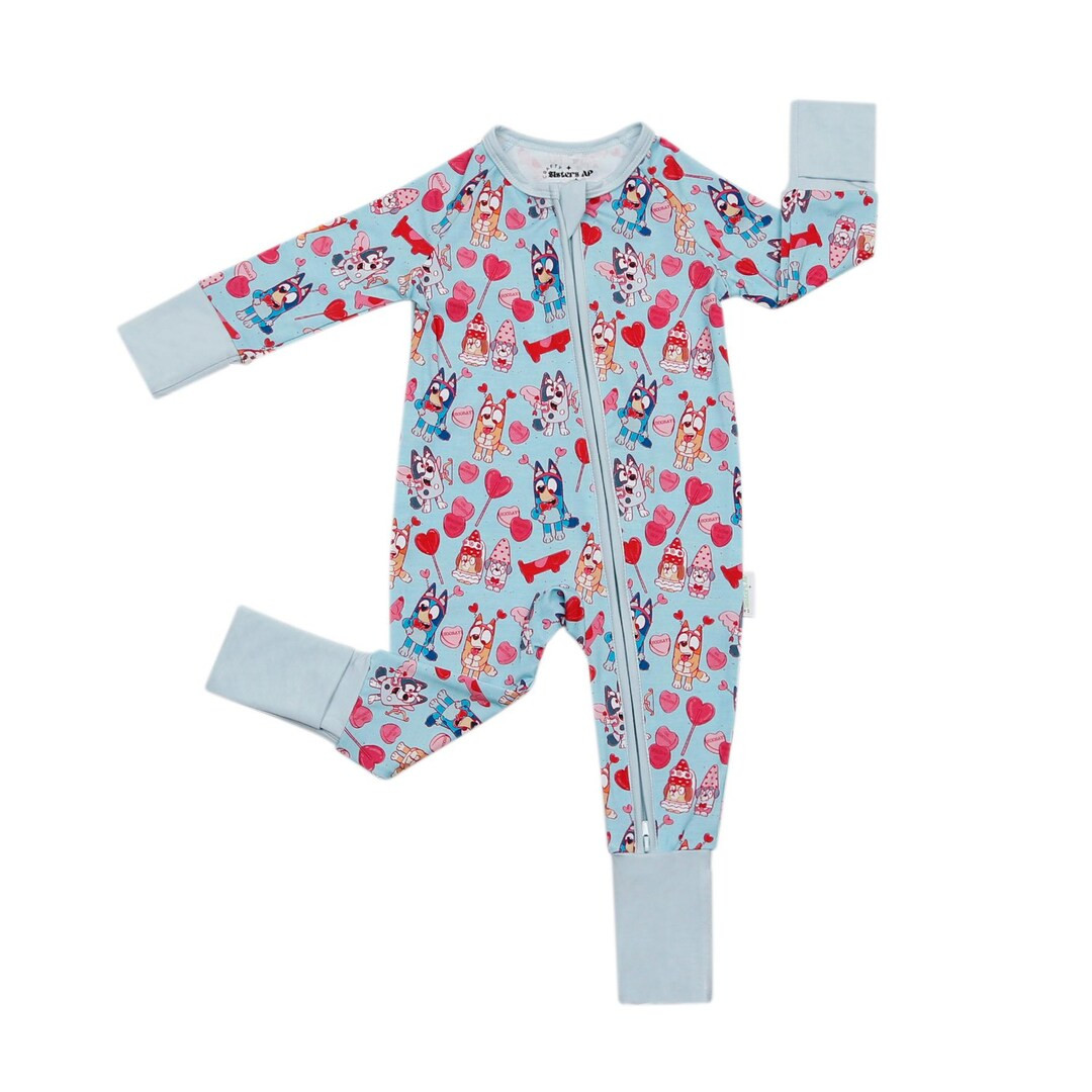 Blue Valentine ; Pajamas for the Family ; Bluey Pajamas ; Bamboo Sleepers; Valentine’s Day Pjs ... | Etsy (US)