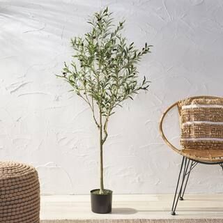 Noble House Tigue 5 ft. Green Artificial Olive Tree-83999 - The Home Depot | The Home Depot