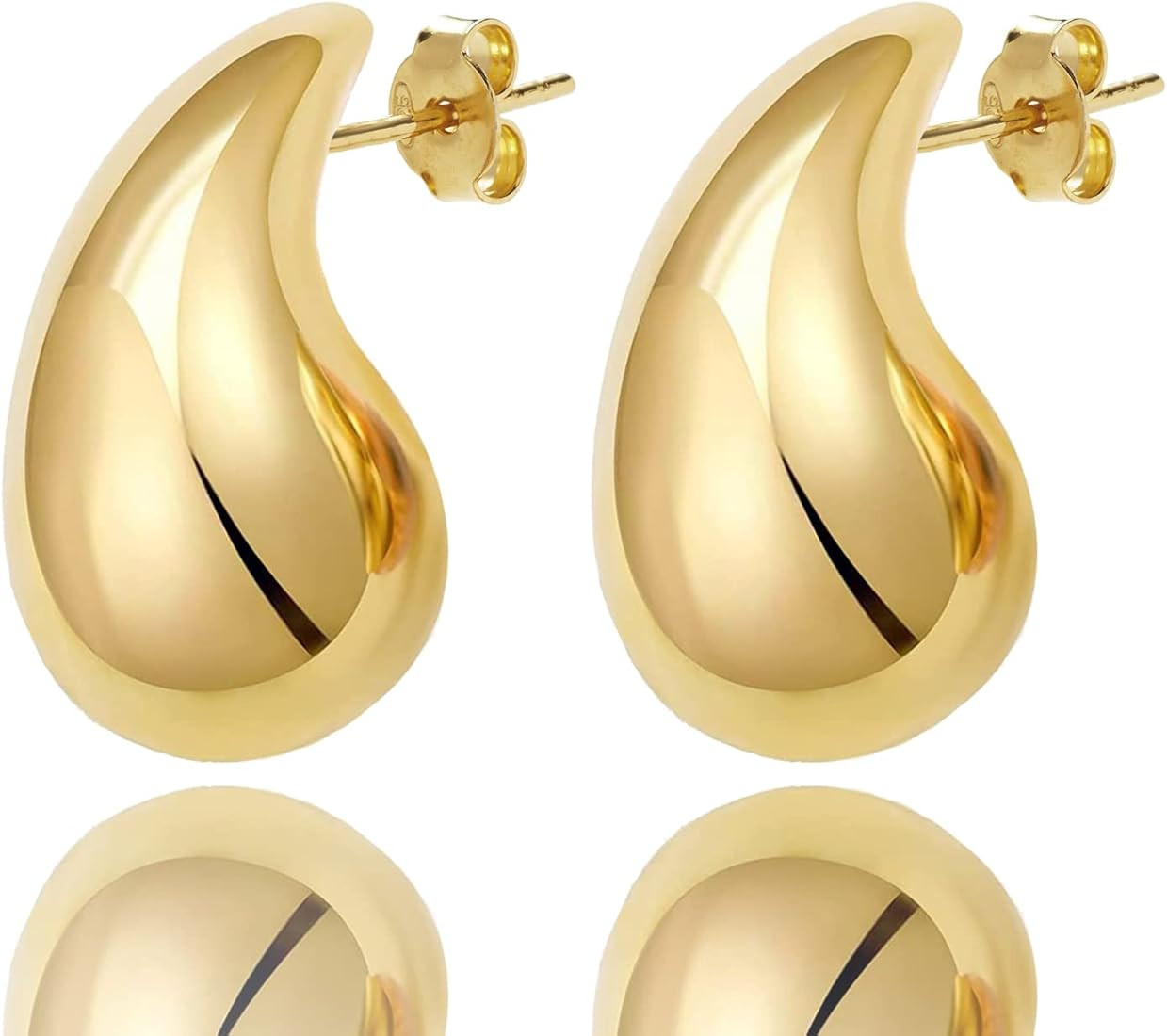 Tewiky Bottega Earring Dupes Lightweight Chunky Gold Hoop Earrings for Women, Hypoallergenic 925 ... | Amazon (US)