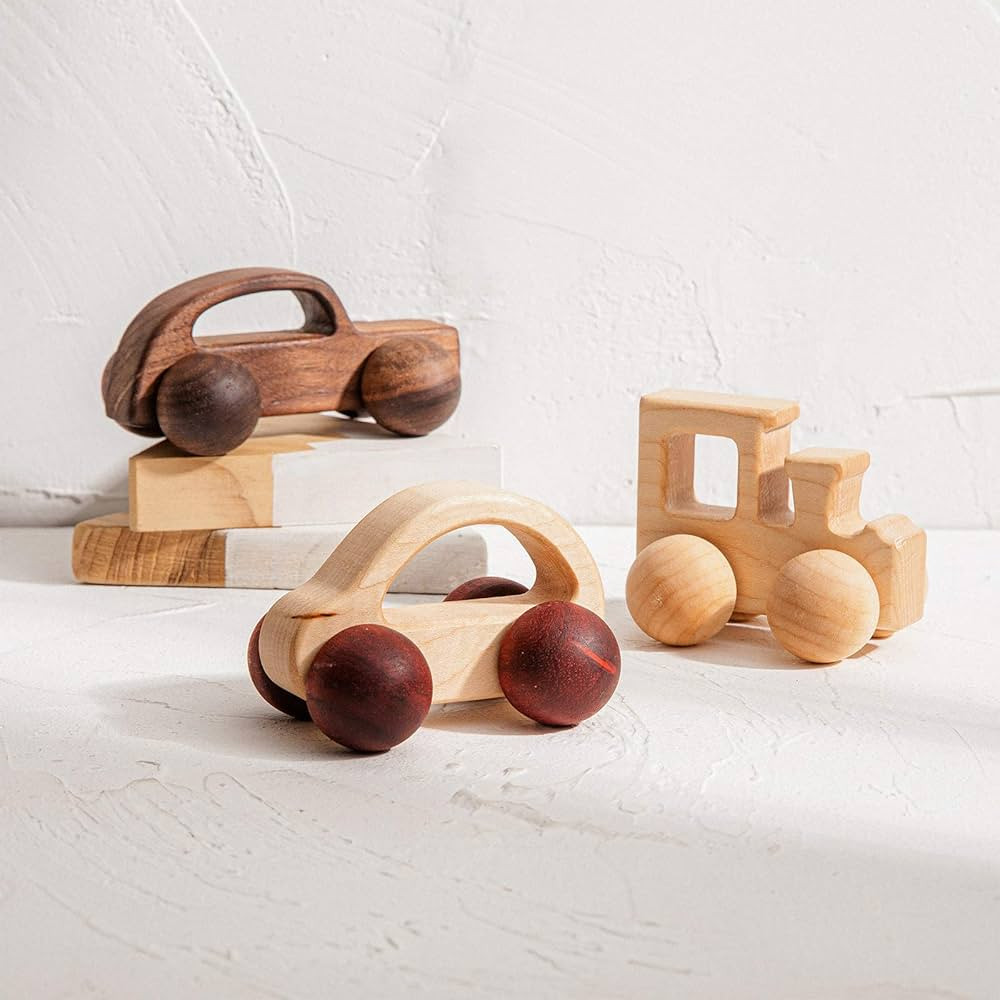 3PCS Wooden Baby Toys,Baby Grasping Toys Push Car Toys Montessori Toys Wooden Toy Vehicles,#3 | Amazon (US)