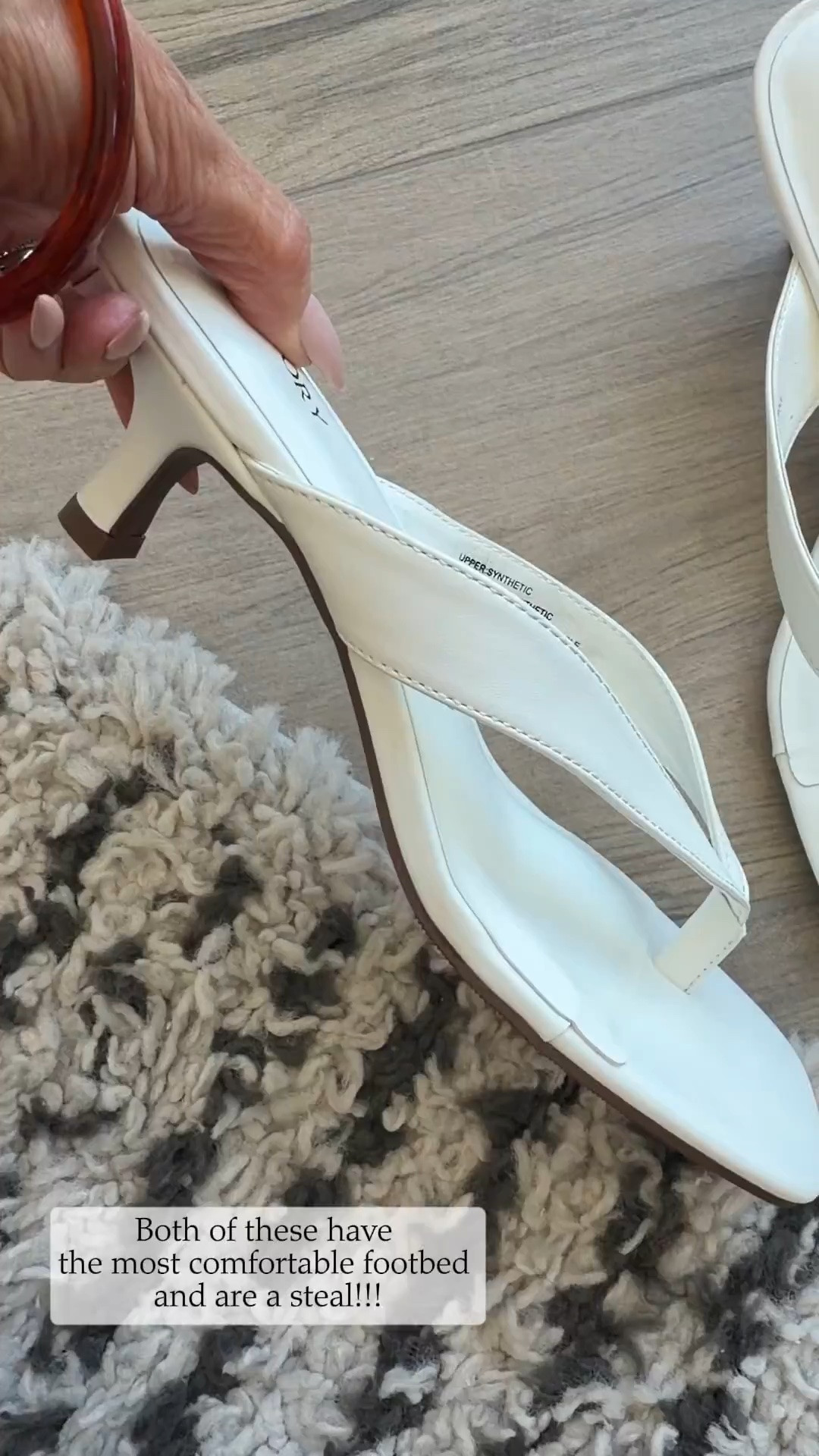 These sandals have the most comfortable footbed and are a steal! They come in multiple colors and run true to size 
White kitten heel sandals and gold sandals 
Run tts 

@Fitory

#LTKSeasonal #LTKOver40 #LTKootd