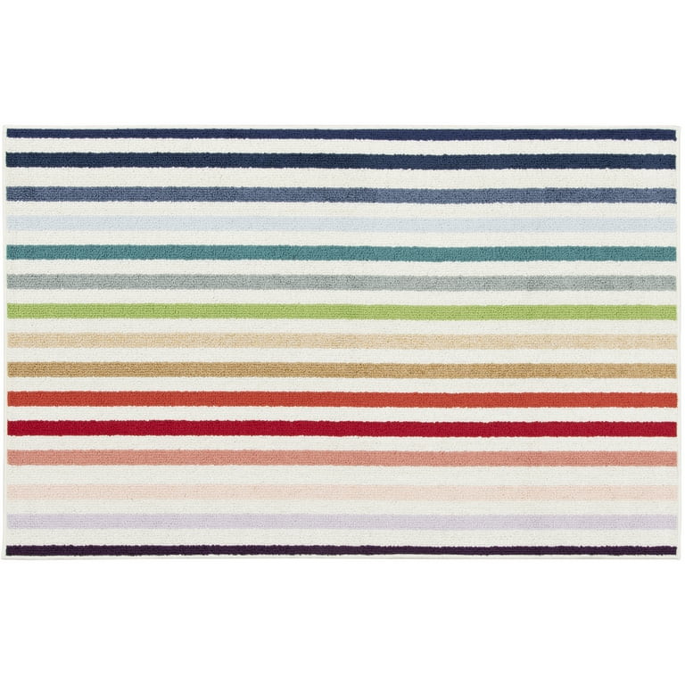 Mainstays 36"x56" Rainbow Stripe Indoor Area Rug, Young Adult | Walmart (US)