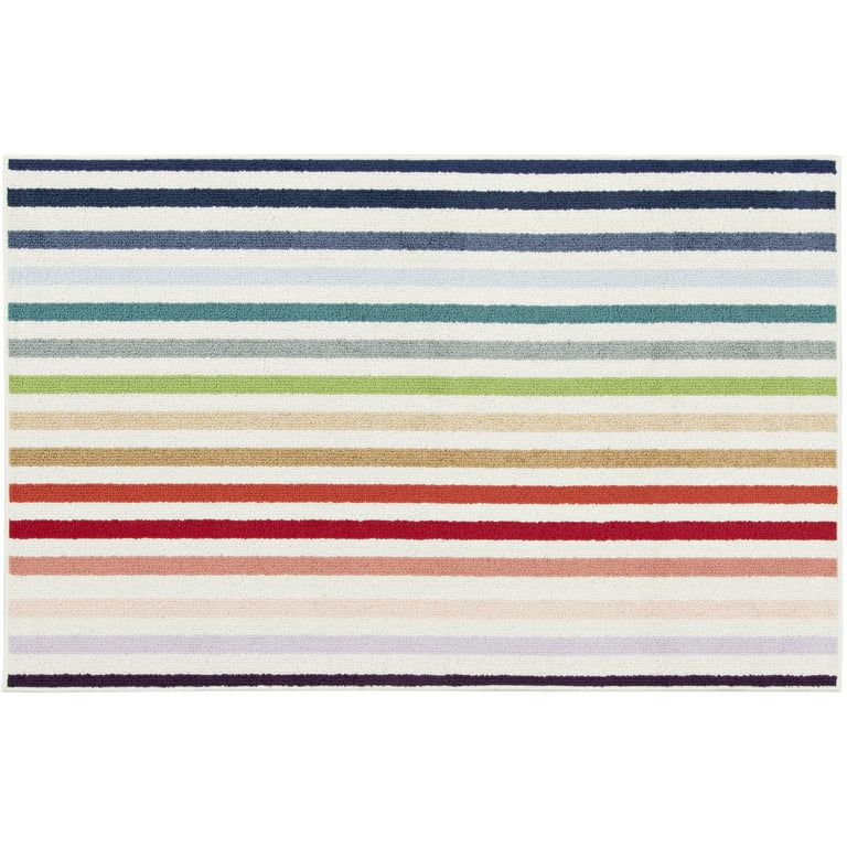 Mainstays 36"x56" Rainbow Stripe Indoor Area Rug, Young Adult | Walmart (US)