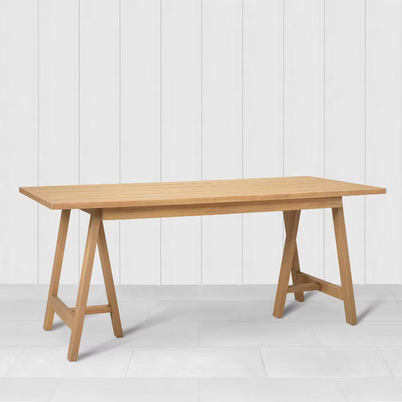 Slat Wood Outdoor Rectangular Dining Table - Natural - Hearth & Hand™ with Magnolia | Target