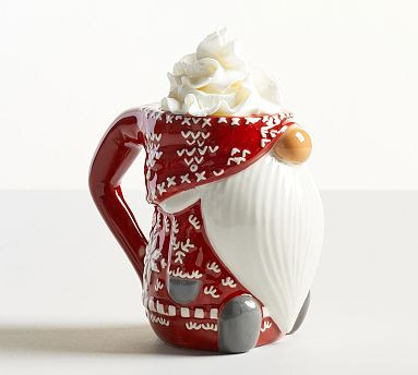 Sweater Gnome Shaped Ceramic Mugs | Pottery Barn (US)