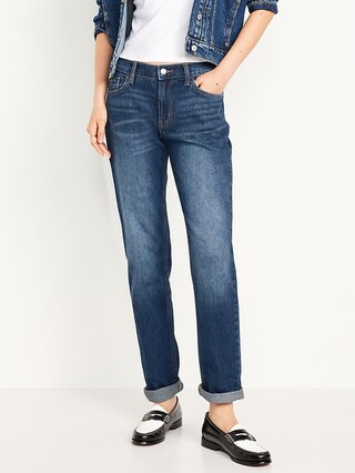 Mid-Rise Wow Boyfriend Straight Jeans | Old Navy (CA)