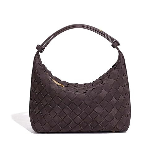 AWUXINE Woven Purse for Women Suede Leather Shoulder Bag Vegan Tote Bags Suede Hobo Top-Handle Handbag | Amazon (US)