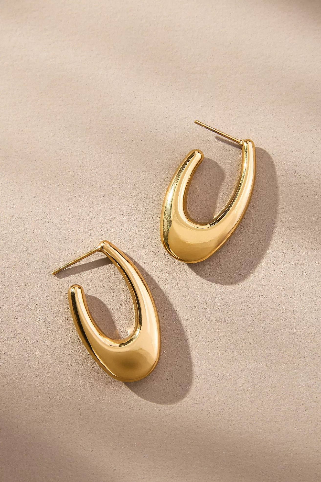 Thick Oblong Hoop Earrings | Anthropologie (US)
