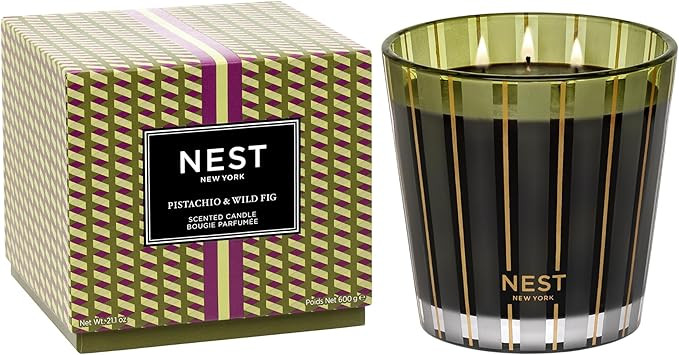 NEST New York Scented 3-Wick Candle, Pistachio & Wild Fig - 21.2 oz - Up to 100-Hour Burn Time - ... | Amazon (US)