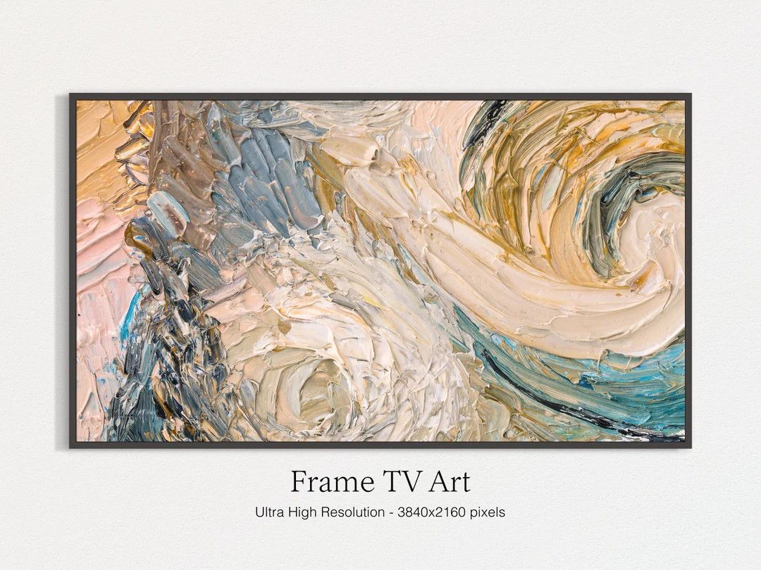 Abstract Samsung Frame TV Art, Art For Frame Tv, Oil Painting, Instant Digital Download, Spring A... | Etsy (US)