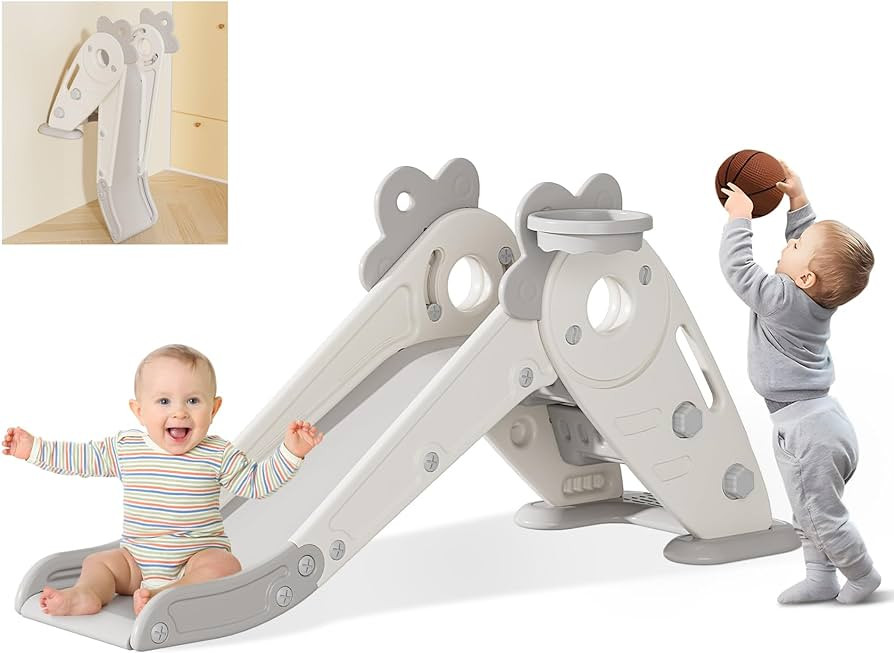 BIERUM Toddler Slide, 3 in 1 Indoor Foldable Kids Slide for Toddlers Age 1-2, Carrot Theme Freest... | Amazon (US)