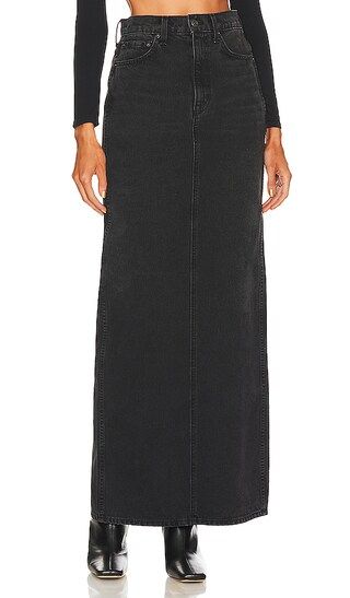 x Marianna Hewitt Amara Maxi Pencil Skirt with Back Slit in Loleta | Revolve Clothing (Global)