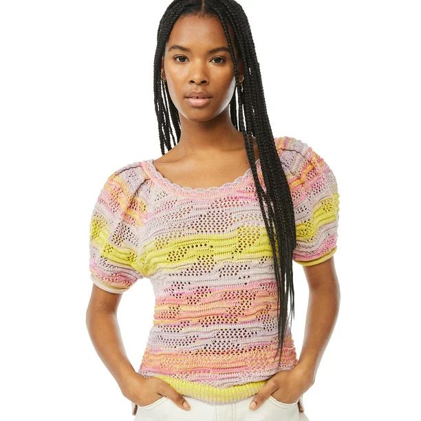 Scoop Women’s Ombre Pointelle T-Shirt | Walmart (US)