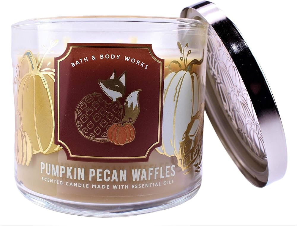 White Barn Bath and Body Works Pumpkin Pecan Waffles 3 Wick Scented Candle 14.5 Ounce (Label Artw... | Amazon (US)