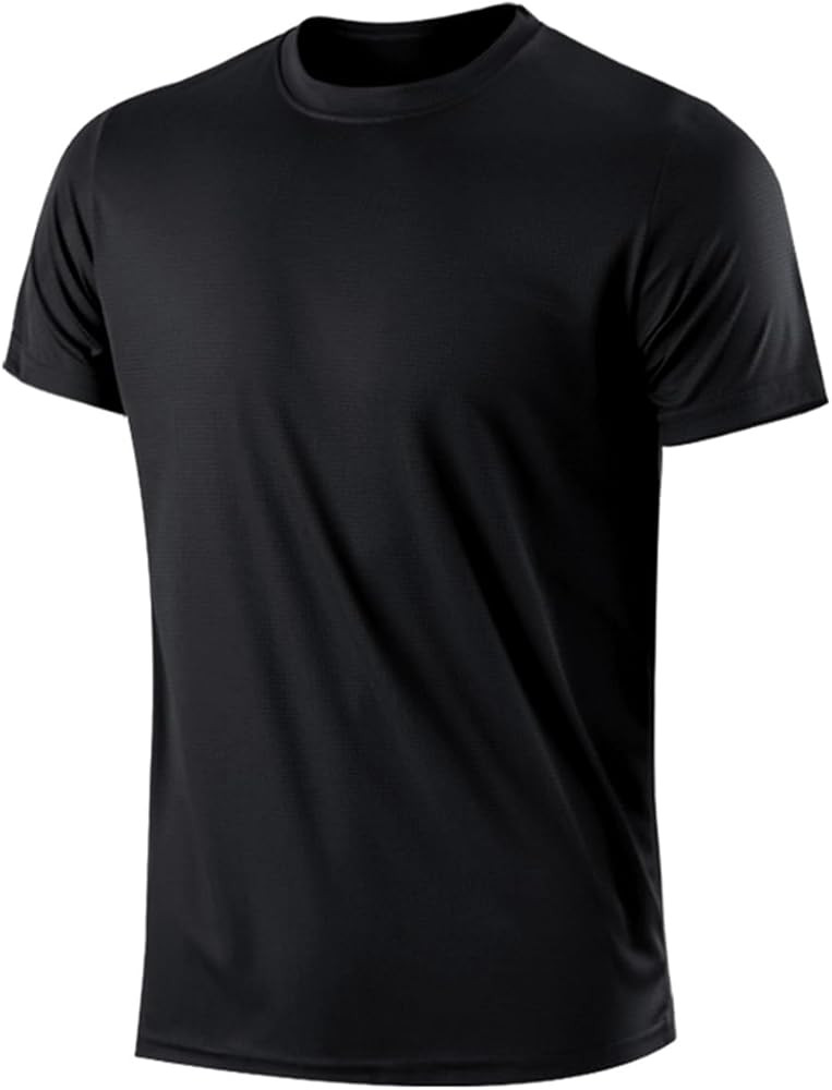Amazon.com: Men’s Active Quick Dry Crew Neck T Shirts | Athletic Running Gym Workout Short Slee... | Amazon (US)