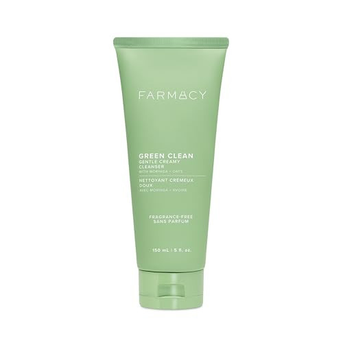 Farmacy Gentle Creamy Face Cleanser - Hydrating Facial Cleanser to Nourish + Help Remove Makeup + Impurities - Enriched with Aloe + Moringa Oil to Soothe, Purify + Refresh Skin (150ml) | Amazon (US)