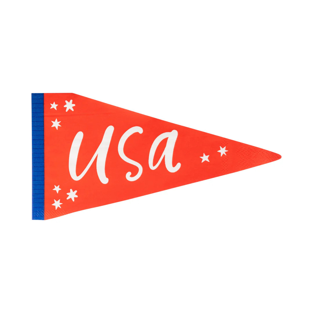 USA Pennant Fringe Guest Napkin (24ct) | My Mind's Eye