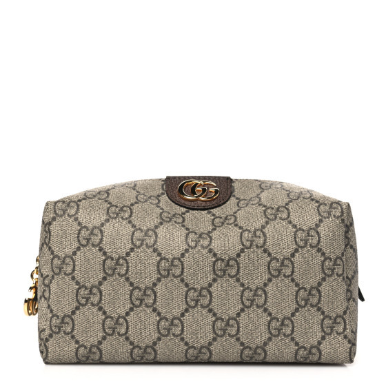 Soft GG Supreme Monogram Calfskin Medium Ophidia Cosmetic Case Beige Ebony New Acero | FASHIONPHILE (US)