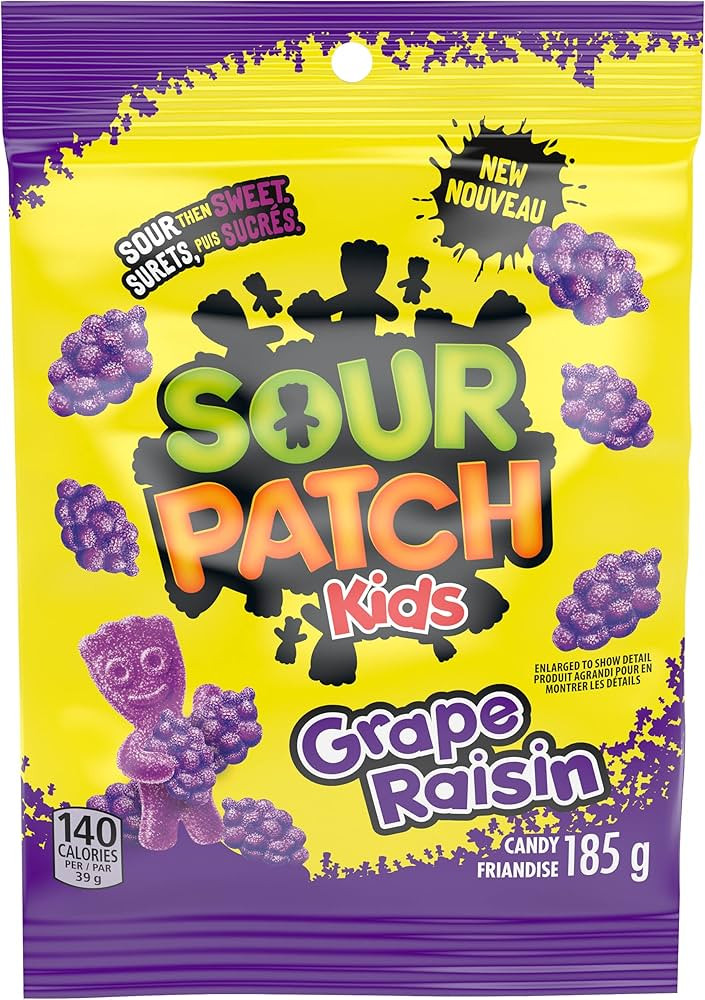 Sour Patch Kids Grape Candy, Gummy Candy, Sour Candy, 185g 185G | Amazon (CA)