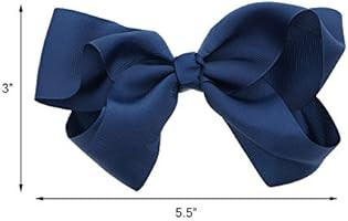 5.5 Inch Grosgrain Hair Bow Clip For Woman And Girls (Navy) | Amazon (US)