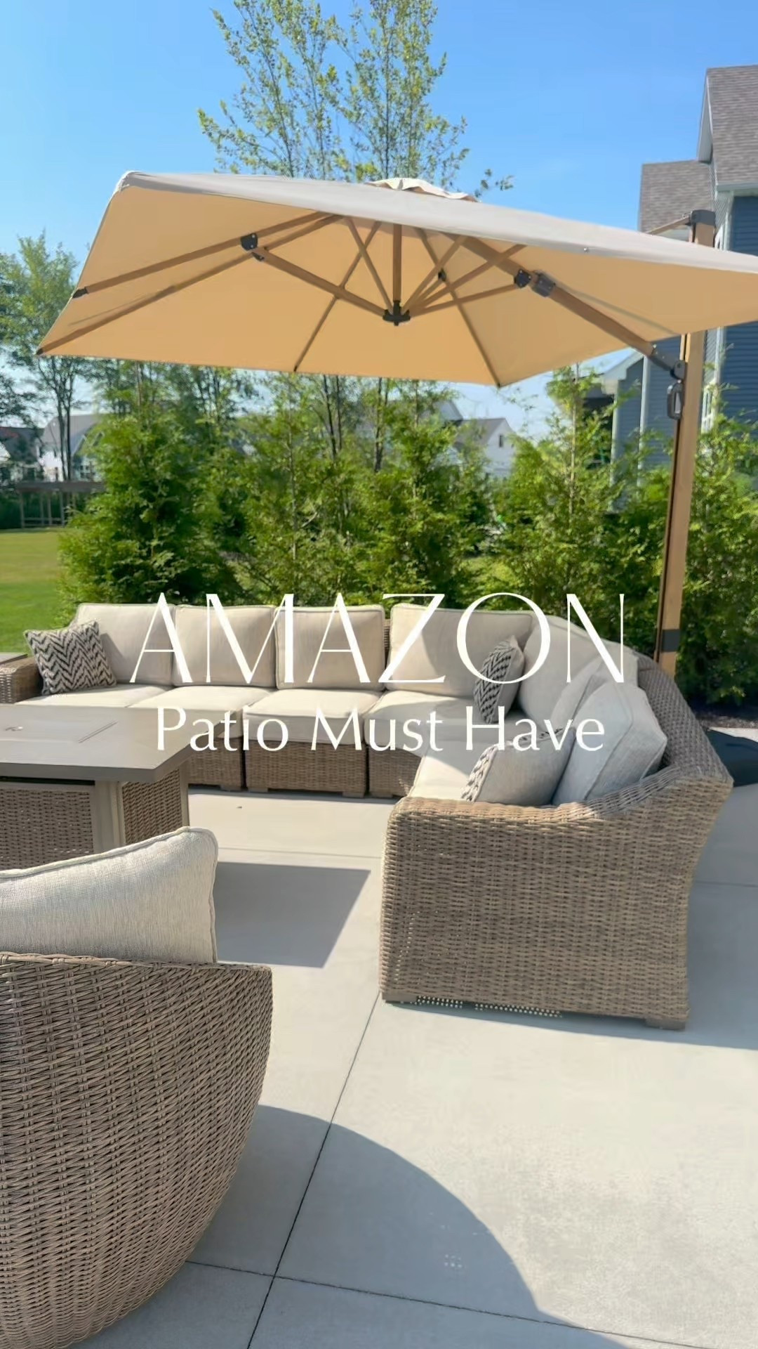 Meet the MVP of our patio — this cantilever umbrella from Amazon by @purpleleafgarden is everything!

✔️ Cream, beige, grey, or navy ✔️ Sizes 9x9 to 12x12 ✔️ 360° rotation + 6 tilt settings ✔️ UV, fade & water resistant

Perfect over a convo set like mine, a dining table, or by the pool 🏖️ We’ve been living under this thing all summer!

#amazonfinds #amazonhome #patioinspo #purpleleafumbrella #outdoorliving #patiosetup #backyardgoals #momlife #amazoninfluencer

#LTKHome #LTKStyleTip #LTKSeasonal