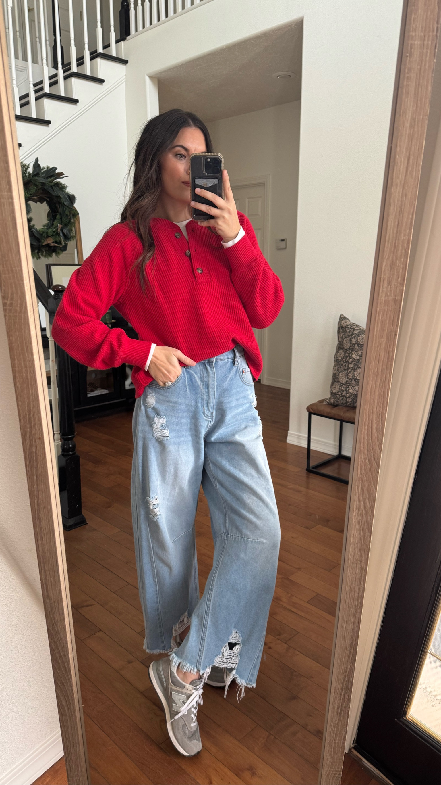 Ootd! Henley is on sale! Red is not available but I’m loving the pink and would be cute for Valentines

#LTKSaleAlert #LTKFindsUnder50