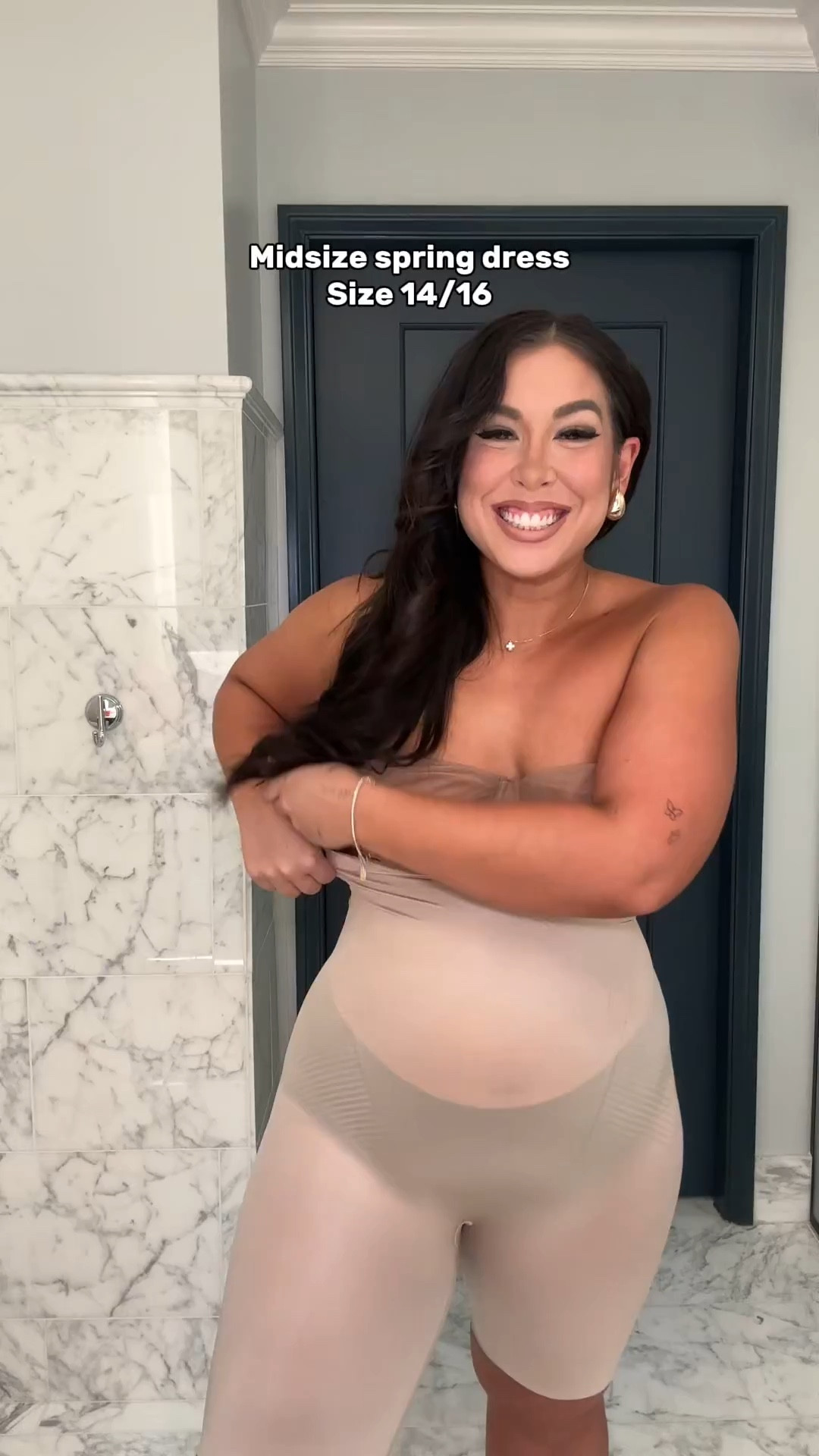 Midsize spring dress @abercrombie + my favorite shapewear!!! @Spanx 

#LTKMidsize #LTKSeasonal #LTKootd