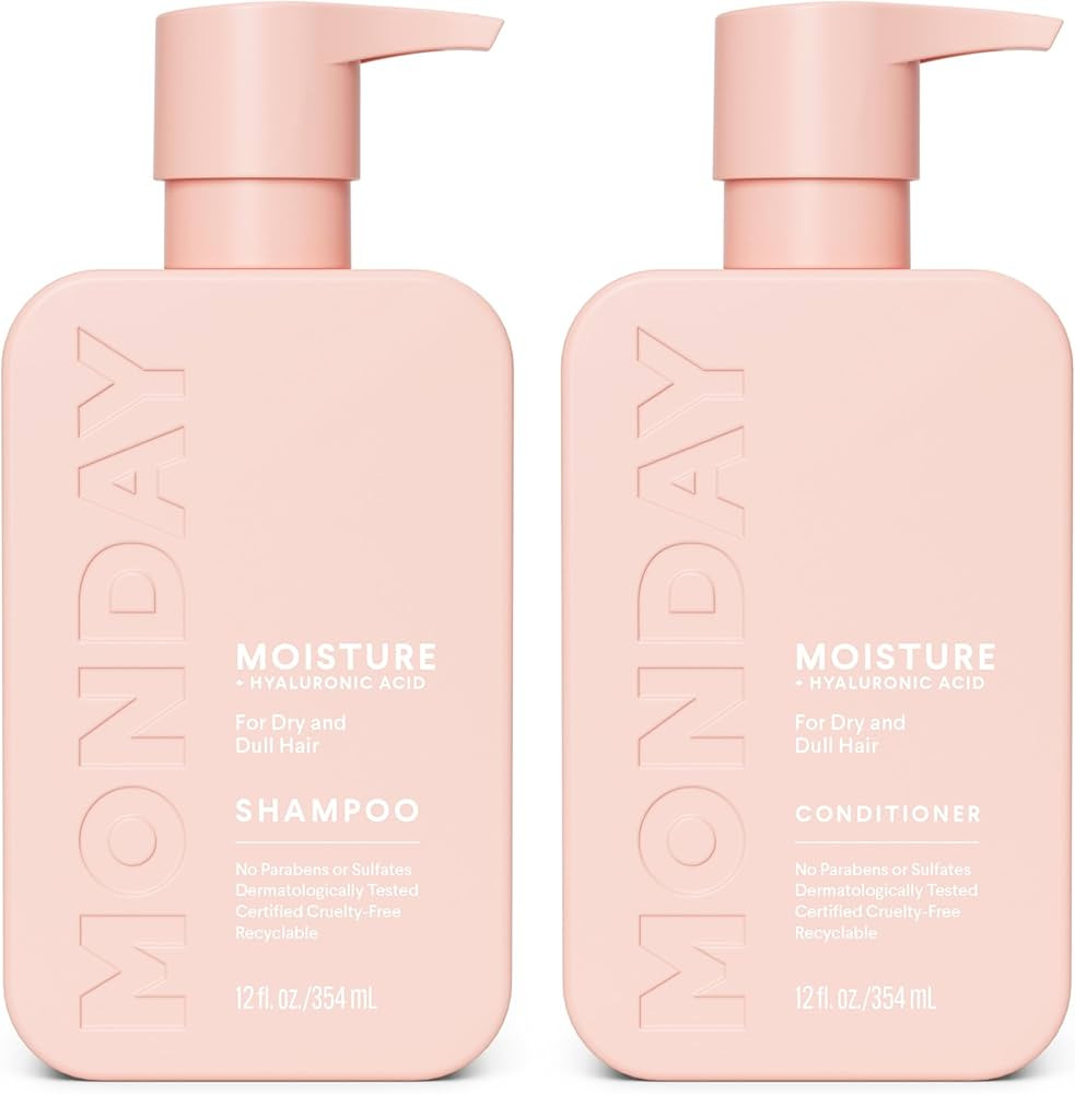 MONDAY HAIRCARE Moisture Shampoo + Conditioner Set for Dry, Coarse, Stressed, Frizzy Hair, Made w... | Amazon (US)