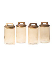 4pk 44oz Wooden Handle Pantry Canisters | TJ Maxx