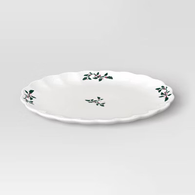 Medium Scallop Holly Berry Serving Platter - Threshold™ | Target