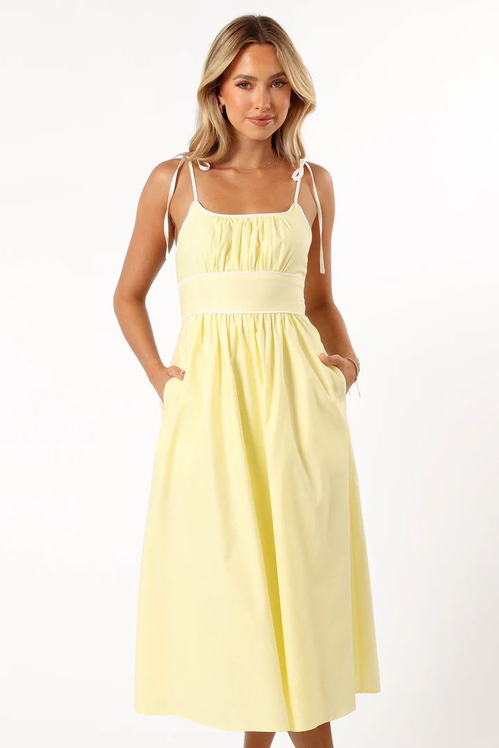 Avi Sleeveless Midi Dress - Yellow | Petal & Pup (US)