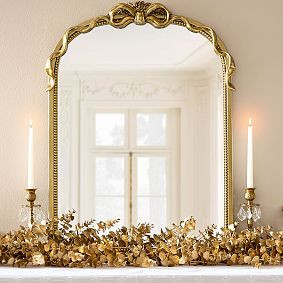 LoveShackFancy Gold Bow Arched Mirror (26"x 35.75") | Pottery Barn Teen