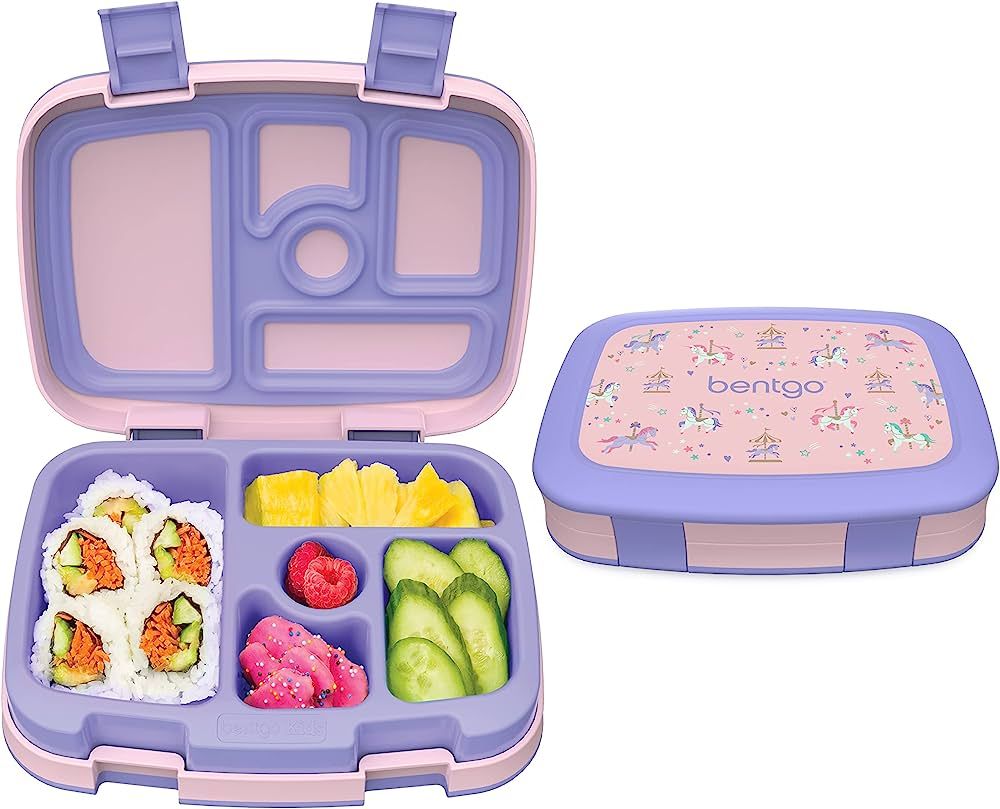 Bentgo® Kids Prints Leak-Proof, 5-Compartment Bento-Style Kids Lunch Box - Ideal Portion Sizes f... | Amazon (US)
