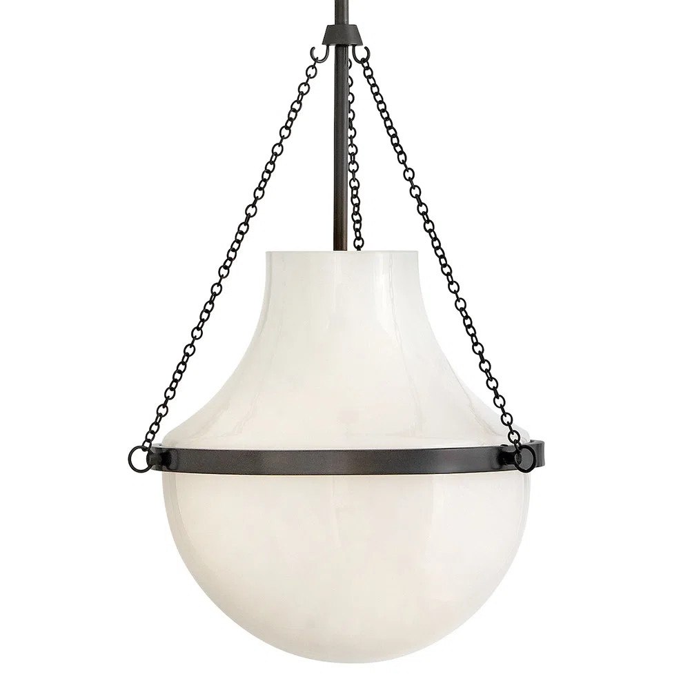 Vena Teardrop Single Light Pendant with Hand-Blown Etched Opal Glass | Wayfair North America