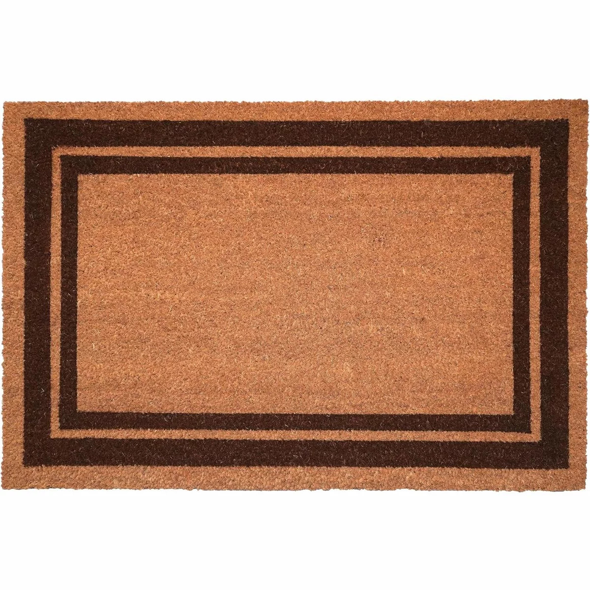HomeRoots 24" X 36" Natural and Black Coir Geometric Outdoor Door Mat | Target