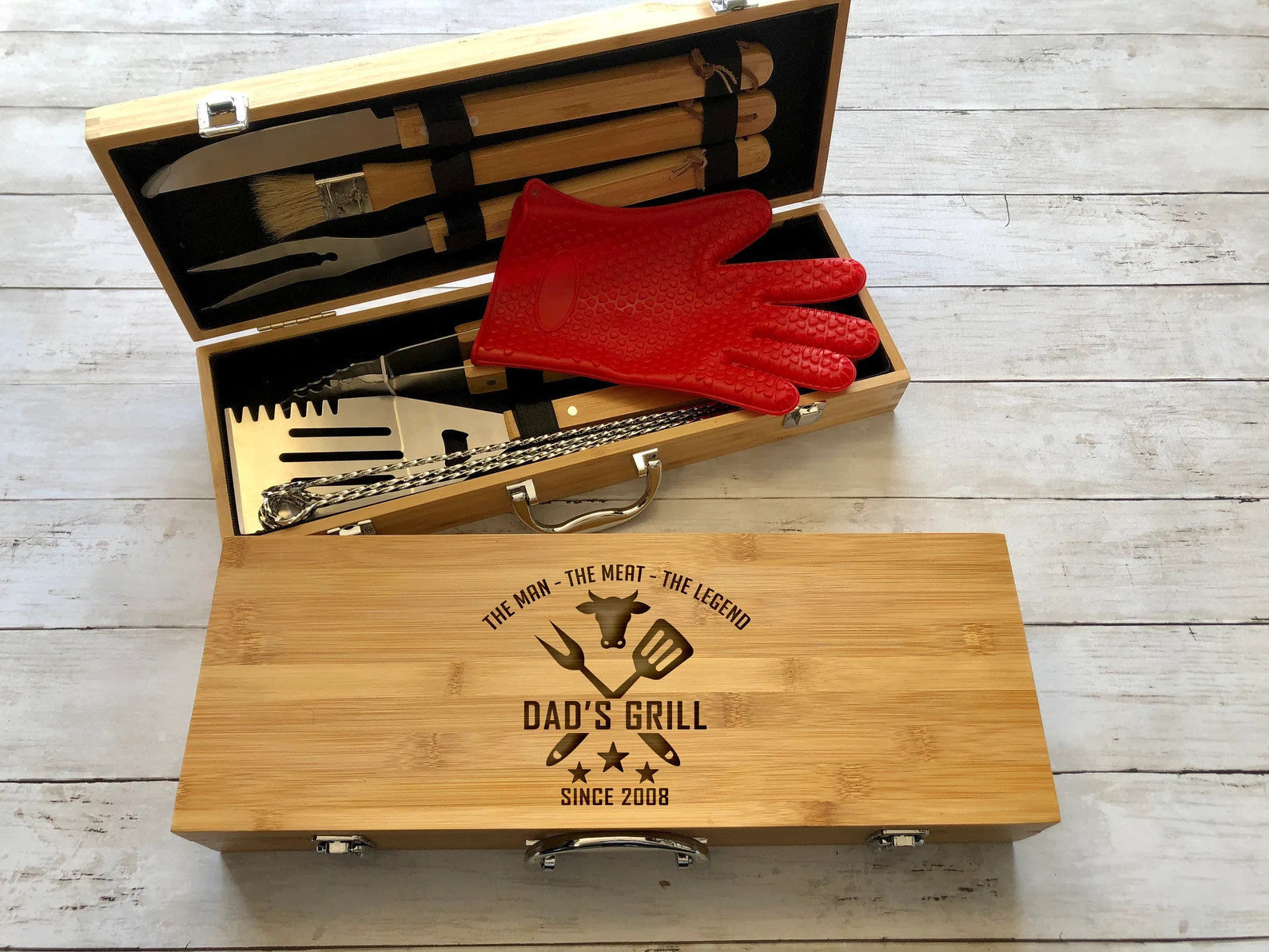 BBQ Set, Custom Grill Set, Personalized BBQ Set, Grill Set, Custom BBQ Set, Grill Master, Dad Gif... | Etsy (US)