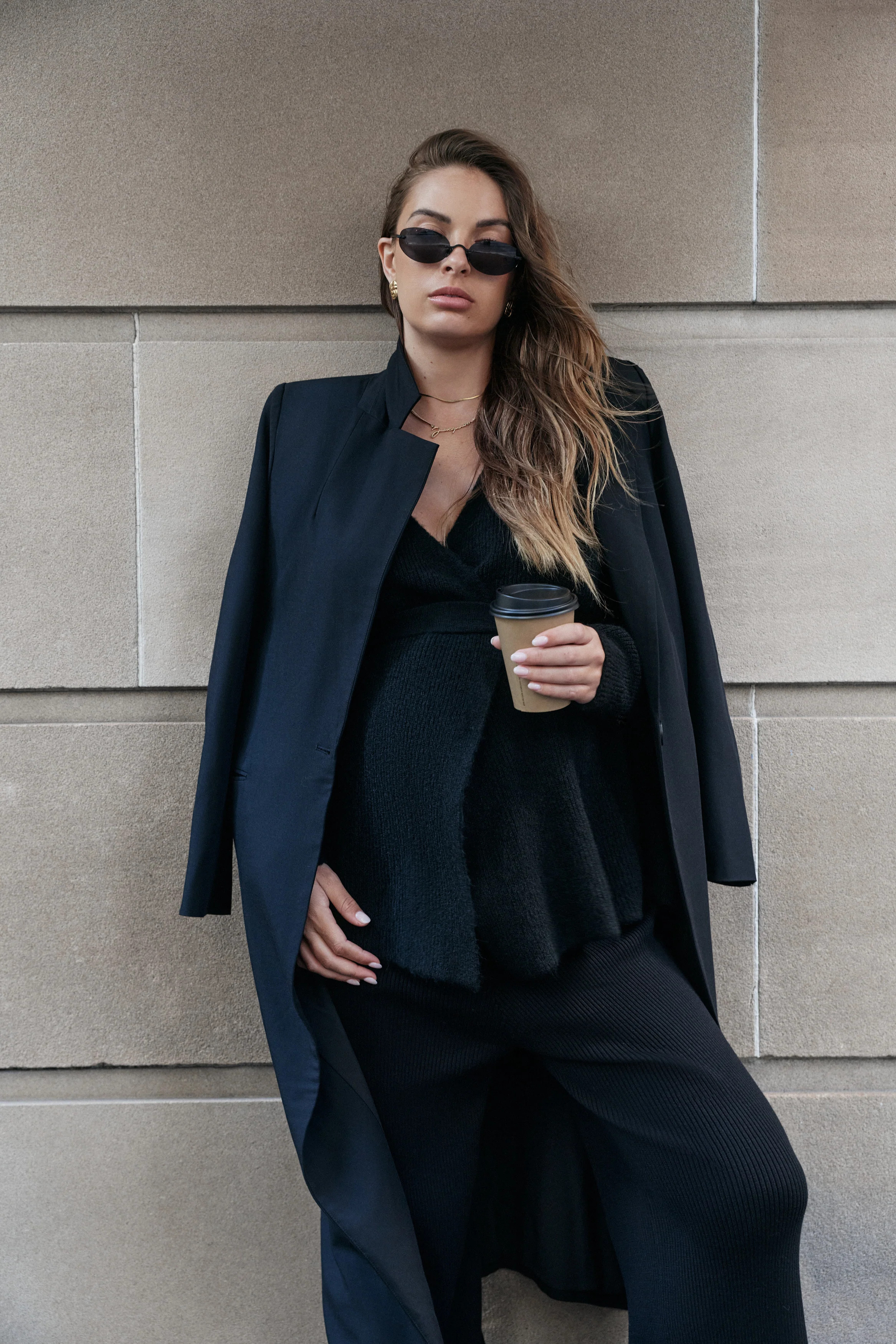 Longline Blazer (Black) | Legoe Heritage Maternity APAC