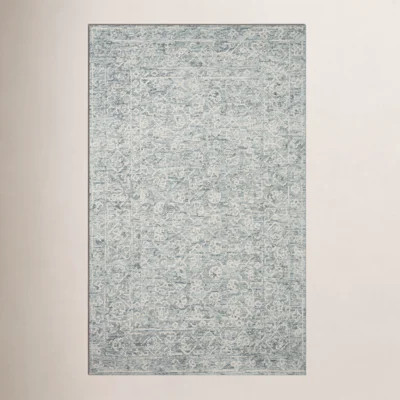 Millcreek Ocean Ivory Hand-Tufted Wool Oriental Rug | Birch Lane
