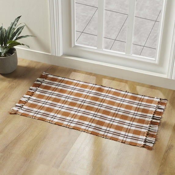 My Texas House Taupe Plaid Indoor/Outdoor Layering Rug, 38" x 58" | Walmart (US)