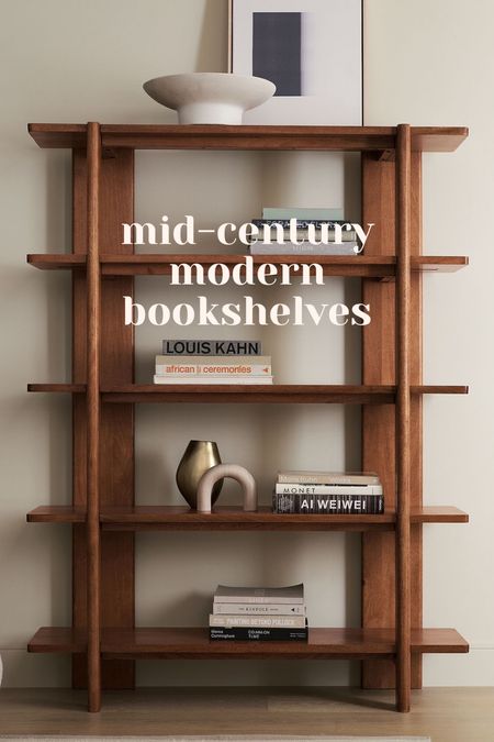 Interior design trend: mid century modern bookshelves and storage units for the living room or dining room - stunning dark wood shelving units to elevate the home 

#LTKSeasonal #LTKhome #LTKmens