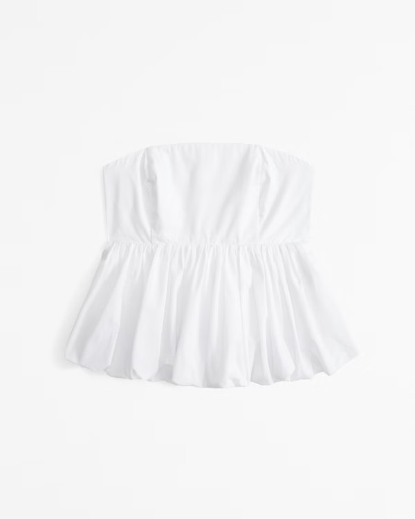 Strapless Poplin Bubble Top | Abercrombie & Fitch (US)
