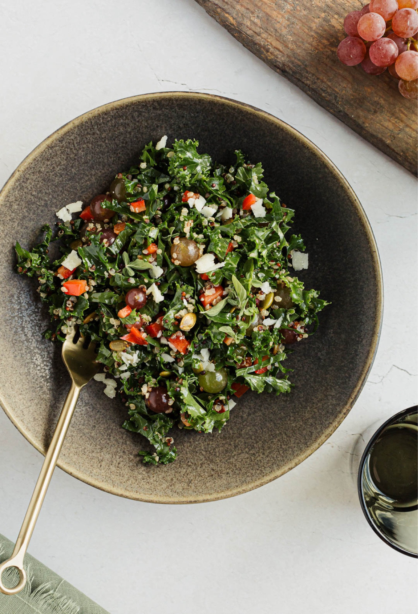 A Christmas-y kale salad, and the requisite green glassware. I linked a few of my favorite - seasonless - pieces below!

#dining #entertaining #green #tablescape #tablesetting 

#LTKparties #LTKHoliday #LTKhome