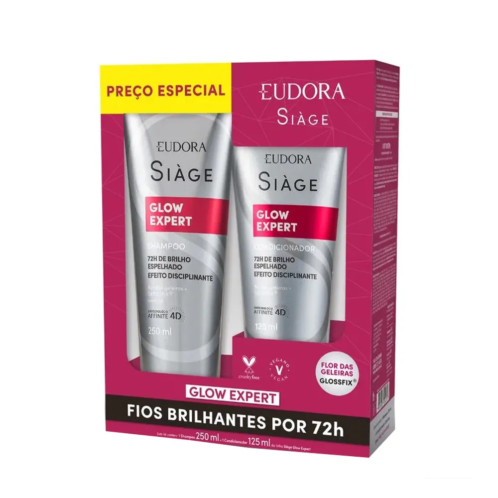 Kit Eudora Siàge Shampoo 250ml + Condicionador Glow Expert 125ml - Lojas REDE: A Maior Rede de C... | LOJAS REDE (BR)