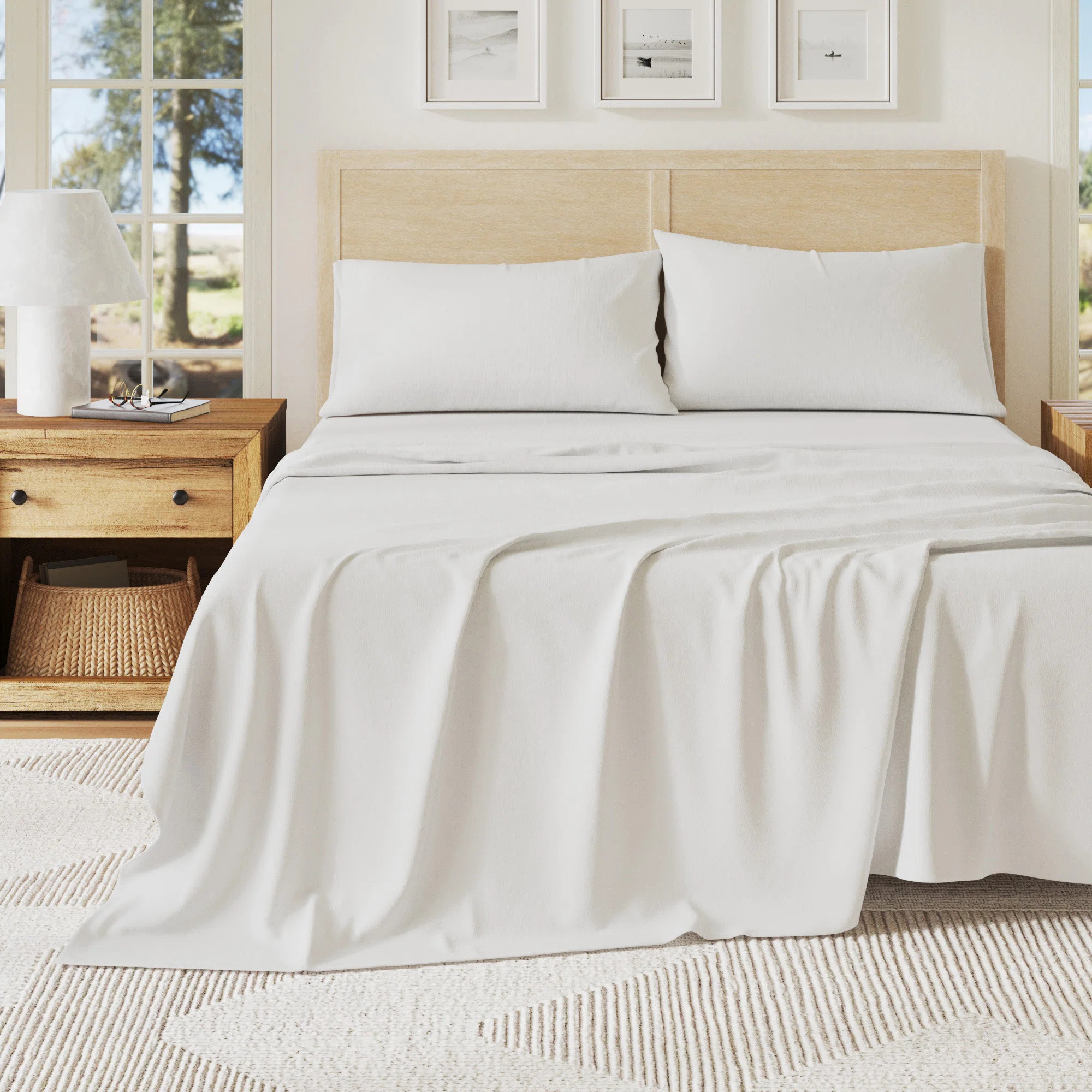 Ultra-Soft Cotton Heathered Melange Jersey Knit Sheet Set | Wayfair North America