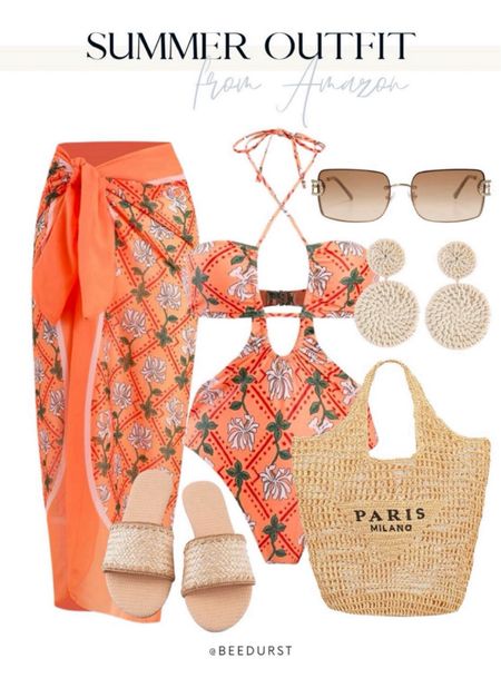 Vacation look from Amazon, summer outfit, sandals, swimsuit, swimsuit coverup, beach bag, sandals, sarong, beach look from Amazon, vacation outfit, summer outfit, rattan bag, crop tank, summer outfit

#LTKStyleTip #LTKFindsUnder50 #LTKSwim