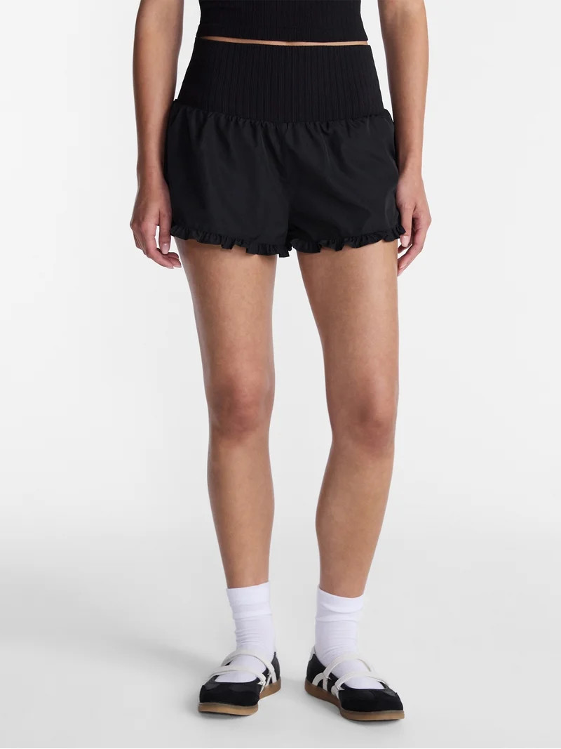 No Boundaries Ruffle Hem Shorts, 2" Inseam, Women's XXS-XXL | Walmart (US)