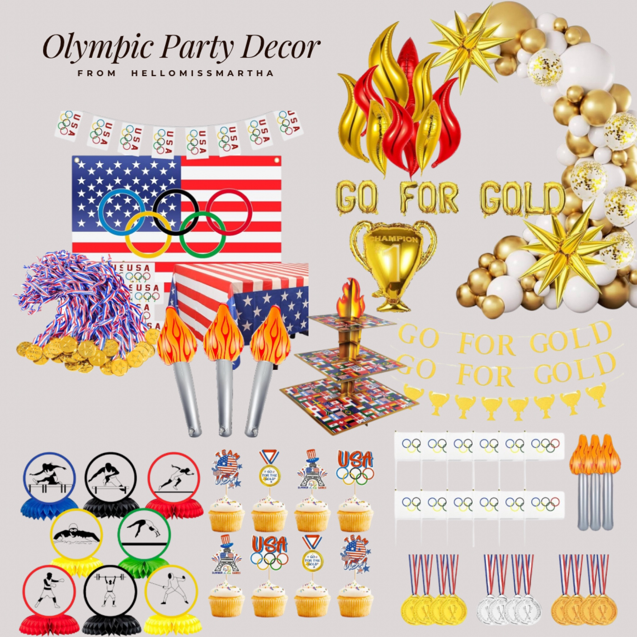 Trying to host an Olympics party in my neighborhood and here’s some fun decor I found!  
#olympics #summerolympics #olympicsparty #teamusa #goforgold #partyinspo

#LTKHome #LTKFamily #LTKSeasonal