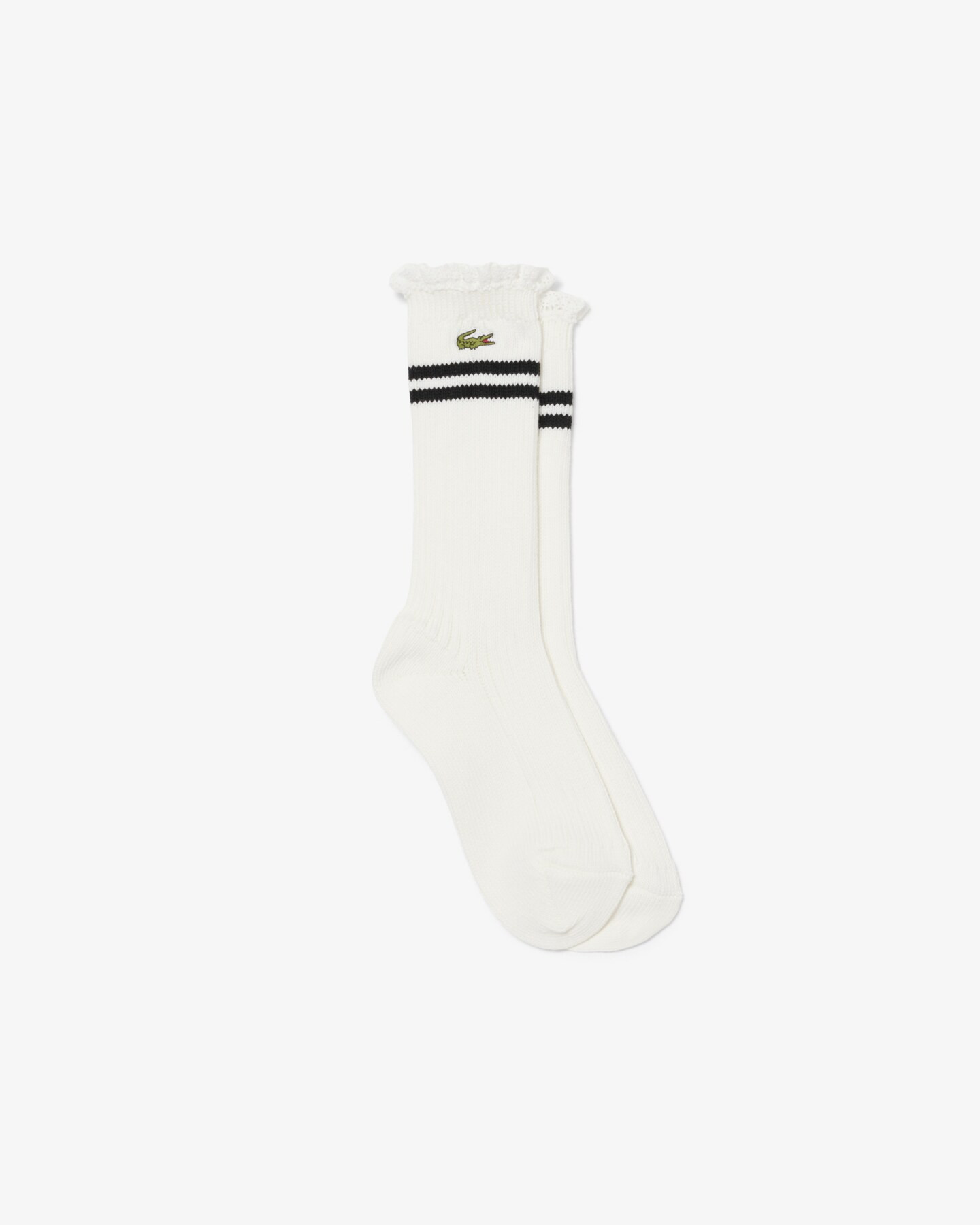 Women's Lace Edge Ribbed Socks | Lacoste (US)
